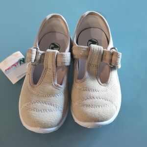 Naturino Beige Canvas T-Strap Baby Walker Shoes